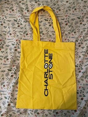 Charlotte Stone Yellow Canvas Tote Bag New